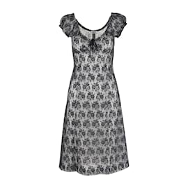 Moschino-Vestido de encaje vintage barato y elegante de Moschino-Negro