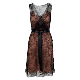 Moschino-Moschino Lace Dress with Pink Camisole-Black