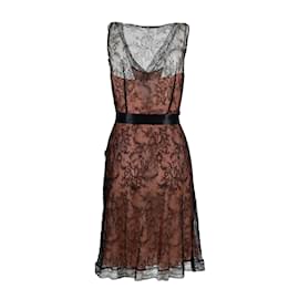 Moschino-Moschino Lace Dress with Pink Camisole-Black