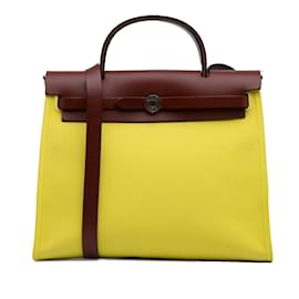 Hermès-HERMES Sacs à mainCuir-Jaune