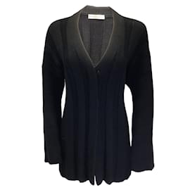 Brunello Cucinelli-Brunello Cucinelli Black Cotton and Linen Knit Cardigan Sweater-Black