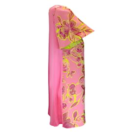 Prabal Gurung-Prabal Gurung Vestido jacquard de seda multimetálico rosa flamejante-Rosa
