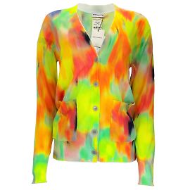 Suéter Dries Van Noten Neon Multi Jennefer Cardigan em Amarelo Multicor