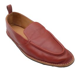 Dries Van Noten Brick Red Leather Loafers / Flats Red