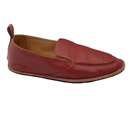 Dries Van Noten-Dries Van Noten Brick Red Leather Loafers / Flats-Red