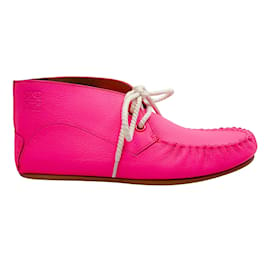 Loewe-Botines con cordones suaves en rosa neón de Loewe-Rosa