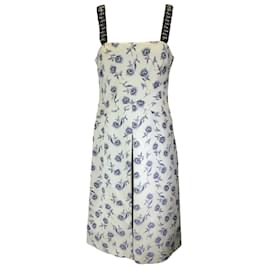 Tory Burch-Tory Burch New Ivory Cypress Floral Jacquard Crystal Embellished Sleeveless Linen Dress-Multiple colors