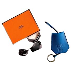 Hermès-Accessorio borsa portachiavi Hermès blu-Blu