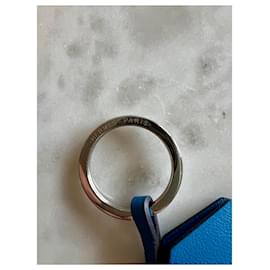Hermès-Hermès blue key ring bag accessory-Blue