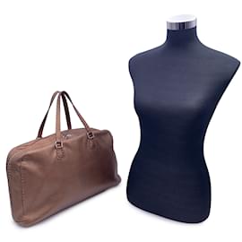 Fendi-Bolso satchel de fin de semana de cuero metalizado marrón Selleria-Castaño