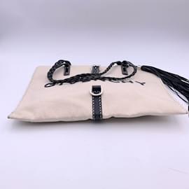 Givenchy-Einkaufstasche mit Logo aus beigem Canvas und schwarzem Leder-Beige