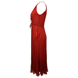 Diane Von Furstenberg-Vestido maxi de bolinhas Diane von Furstenberg em seda vermelha-Outro