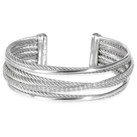 David Yurman-David Yurman Crossover Bracelet in  Sterling Silver 0.65 ctw-Silvery,Metallic