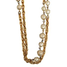 Autre Marque-Faux Pearl Double Strand Necklace-Other