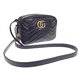 Gucci-Gucci Mini GG Marmont Umhängetasche Umhängetasche aus Leder 448065 In sehr gutem Zustand-Andere