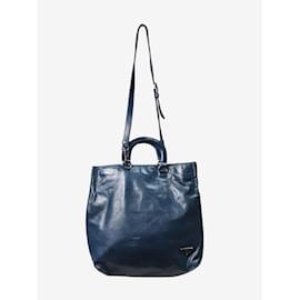 Prada-Blue leather tote bag-Blue