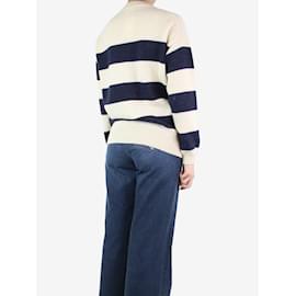 Autre Marque-Cream striped wool cardigan - size S-Cream