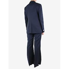 Prada-Blauer Wollblazer und Hose mit geradem Bein – Größe UK 10-Blau