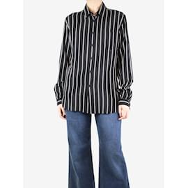 Saint Laurent-Black striped silk shirt - size UK 10-Black