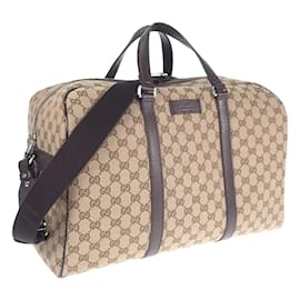 Gucci-Gucci GG Canvas Boston Duffle Bag Canvas Travel Bag 449167 in Excellent condition-Other