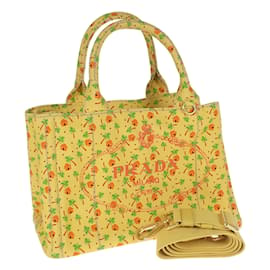 Prada-Prada Canapa Stampata Logo Tote Canvas Handbag 1BG439 in Good condition-Other