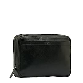 Gucci-Pochette Gucci Second Bag en cuir 01837022959 En excellent état-Noir