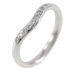 Autre Marque-Platinum Diamond Curved Ring-Other