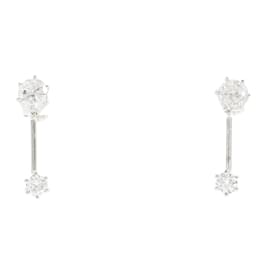 Autre Marque-Platinum Diamond Drop Earrings-Other