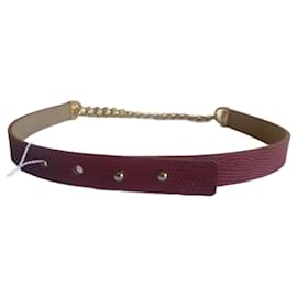 Max Mara-MAX MARA genuine leather belt.-Dark red