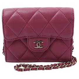 Chanel-Chanel Mini Matrasse Chain Shoulder Bag-Pink