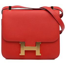 Hermès-Hermes Vermelho Epsom Constança 24-Vermelho