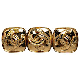 Chanel-Chanel Gold Triple CC Brooch-Golden