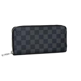 Louis Vuitton-Louis Vuitton Black Damier Graphite Vertical Zippy Wallet-Black