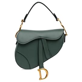 Dior-Dior Green Leather Saddle Bag-Green