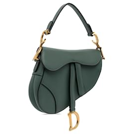 Dior-Dior Green Leather Saddle Bag-Green