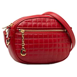 Céline-Celine Red Small C Charm Crossbody Bag-Red