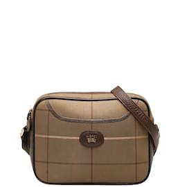 Burberry-Burberry Plaid Canvas Crossbody Bag Canvas Crossbody Bag in Fair condition-Other