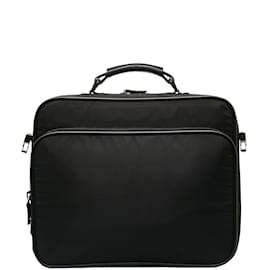 Prada-Prada Tessuto Business Bag Sac à main en toile V285 en bon état-Autre
