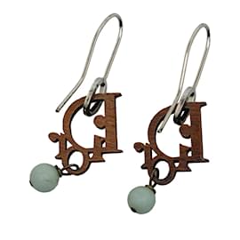 Dior-Wooden Logo Hook Earrings-Other