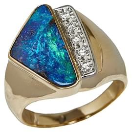 Autre Marque-18K Platinum Opal Diamond Ring-Other