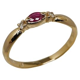 Autre Marque-18K Rubin- und Diamantring-Andere