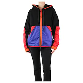 Moncler-Sudadera con capucha de felpa color block negra - Talla M-Negro