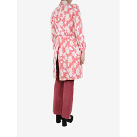 Miu Miu-Rosafarbener, mit Blumen bestickter Mantel – Größe UK 10-Pink