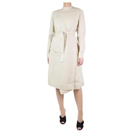 Acne-Neutral belted linen pocket dress - size UK 10-Other
