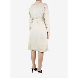 Acne-Neutral belted linen pocket dress - size UK 10-Other