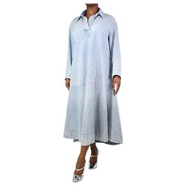 Khaite Vestido largo de mezclilla con paneles Franka azul - talla L Azul