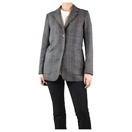 Autre Marque-Blazer en laine à carreaux gris - taille UK 8-Gris
