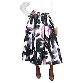 Alexander Mcqueen-Multicoloured printed pleated midi skirt - size UK 12-Multiple colors