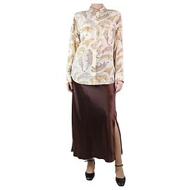 Equipment Cream leopard printed silk shirt - size M Cream