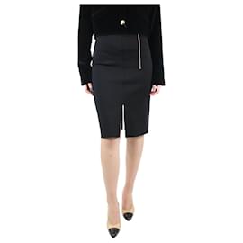 Givenchy-Black fitted pencil skirt with gold chain detail - size XS-Black